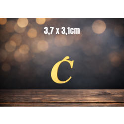Litera Ć 3cm, czcionka Georgia kursywa, sklejka 3mm